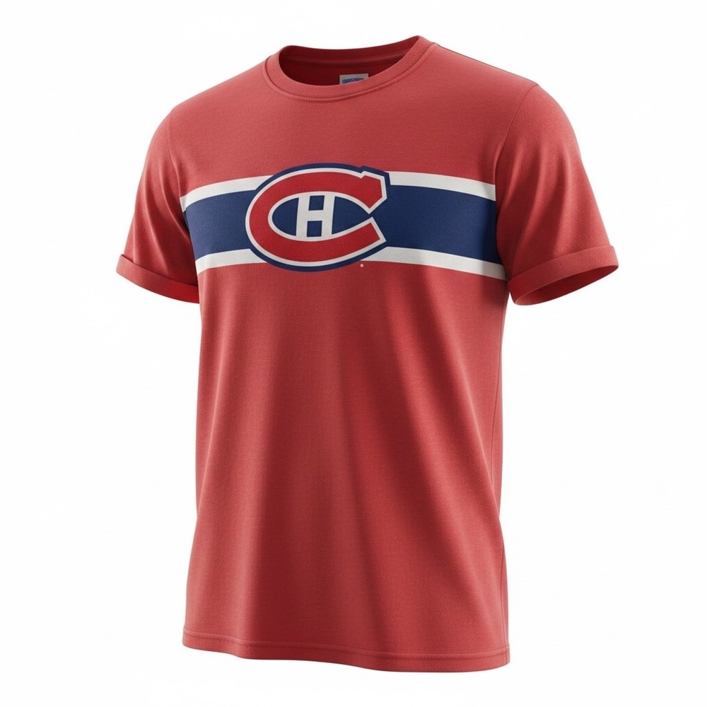 Levelwear Montreal Canadiens T-Shirt Mens XL Red NHL Hockey Logo Tee